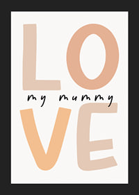 Illustration de texte graphique avec le mot LOVE dans les tons beiges-5
