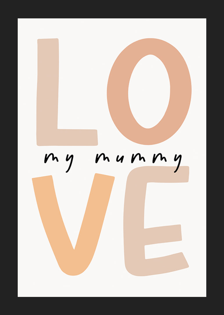 Illustration de texte graphique avec le mot LOVE dans les tons beiges-12