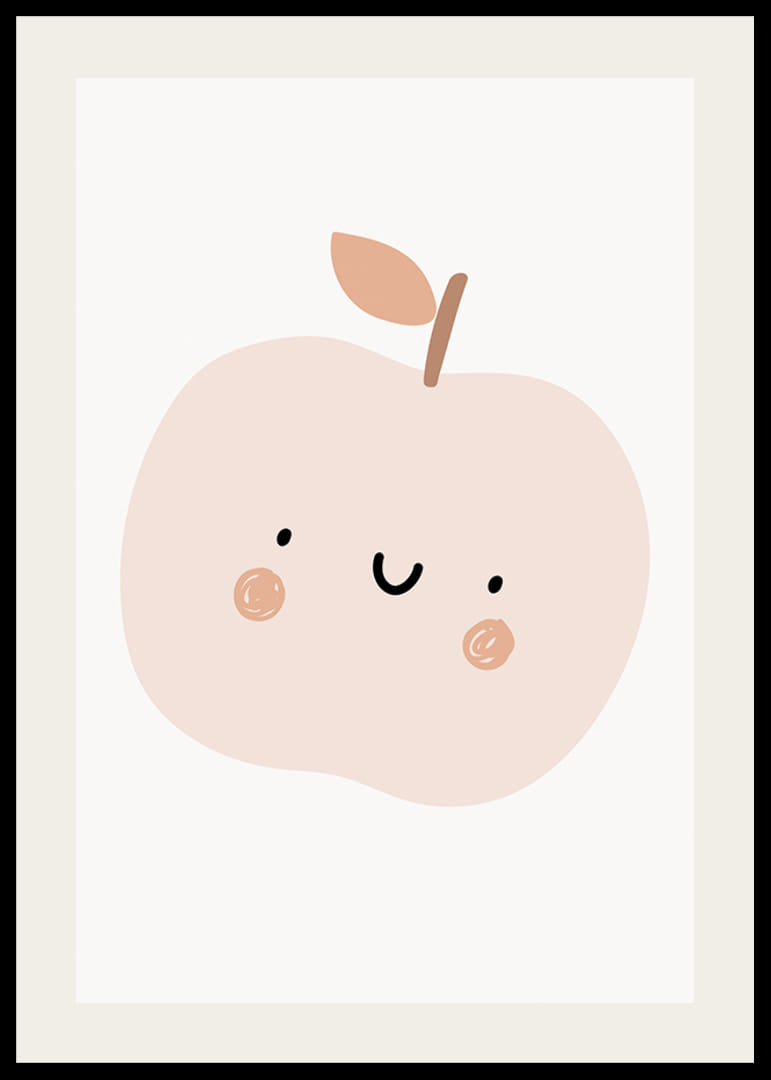 Illusztrált világos bézs alma arccal és barna arccal-12