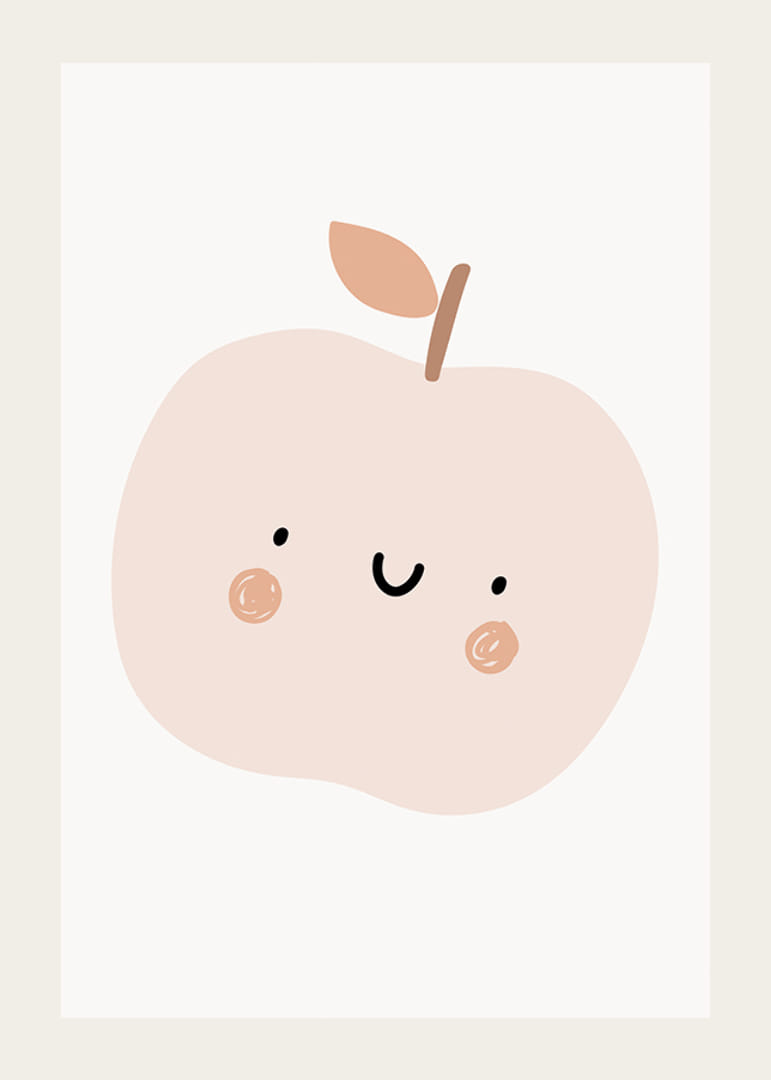 Illusztrált világos bézs alma arccal és barna arccal-12