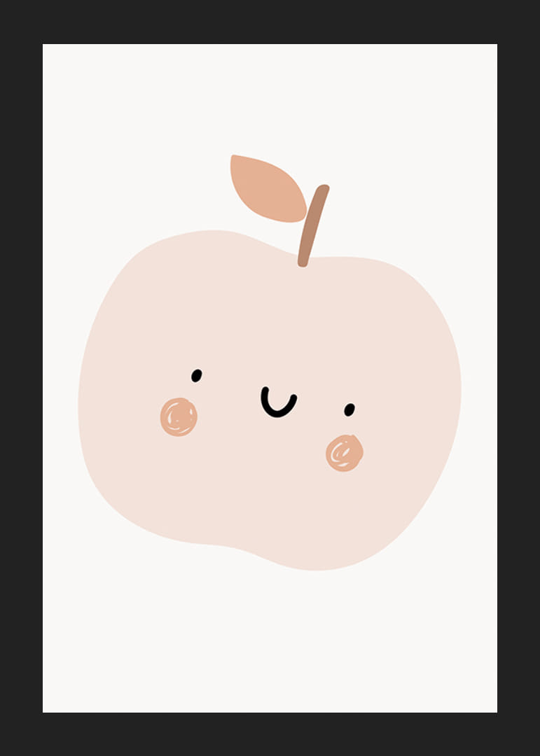 Illusztrált világos bézs alma arccal és barna arccal-12