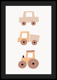 Illustrated toy vehicles in beige and brown shades-4