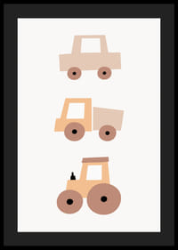 Vehículos de juguete ilustrados en tonos beige y marrón.-4