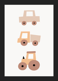 Vehículos de juguete ilustrados en tonos beige y marrón.-5