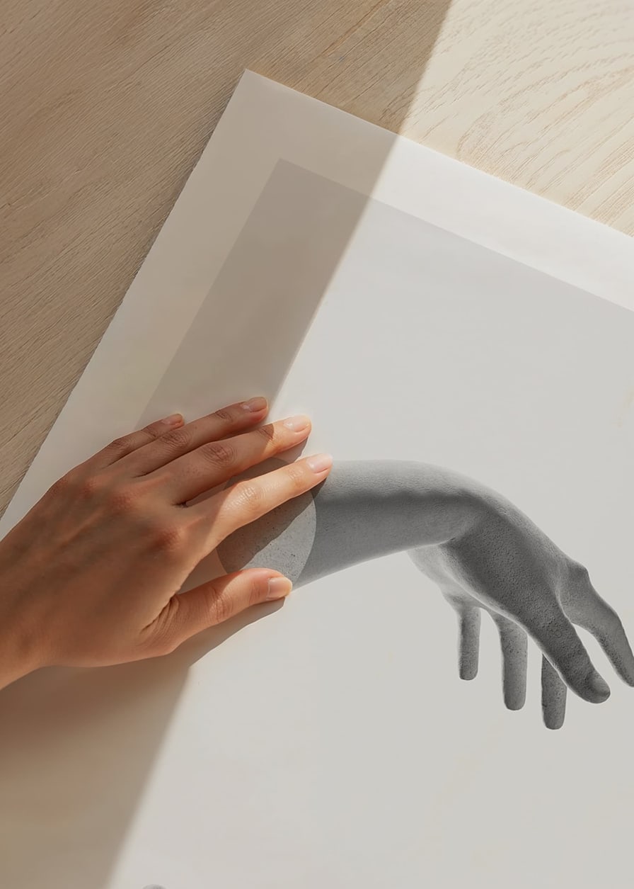 Black and white illustration of two floating hands on light background-12
