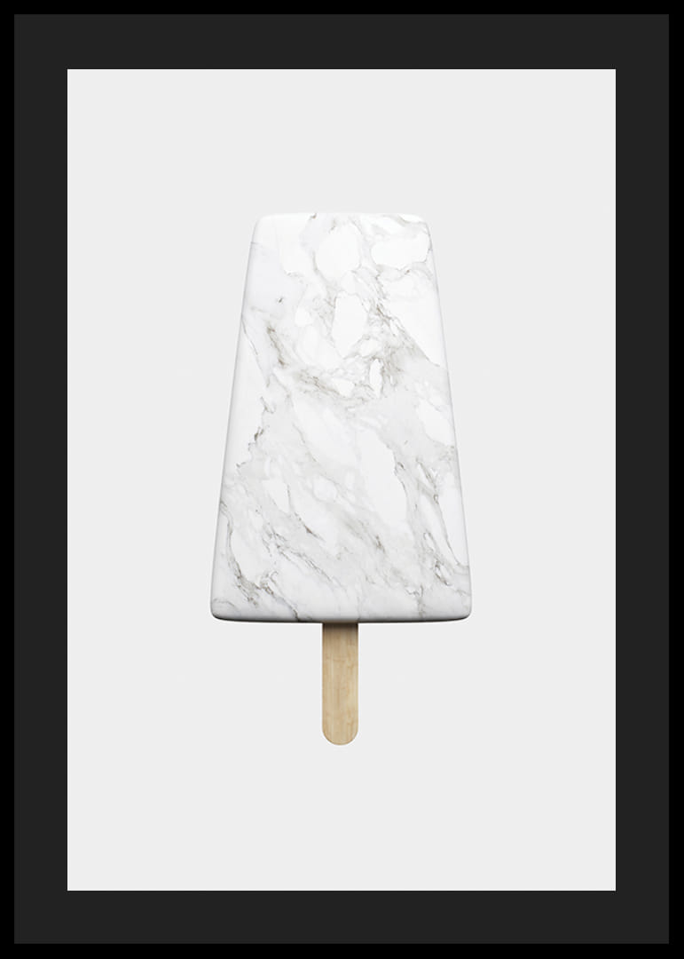 Illustration of ice cream stick with white marble patterned surface-12