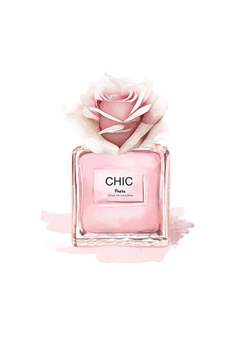 Affiche Chic Parfume Pink Rose