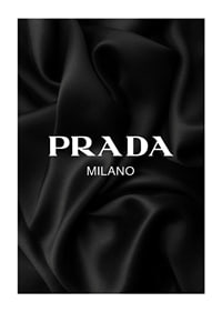 Black and white text with Prada Milano over pleated satin-3