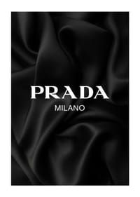Testo in bianco e nero con Prada Milano su raso plissettato-3