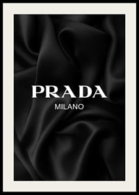 Black and white text with Prada Milano over pleated satin-4