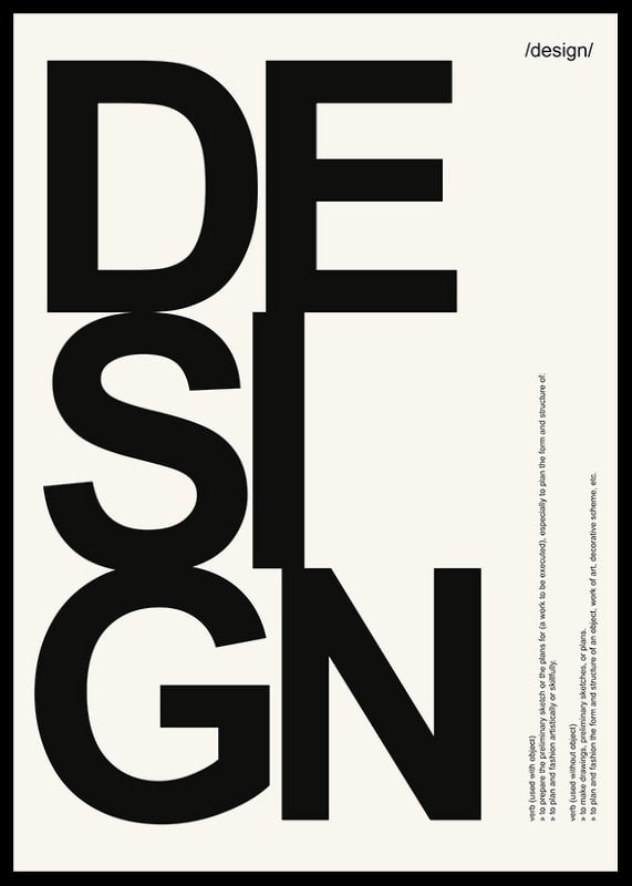 Graphic text with the word DESIGN in large black letters-12