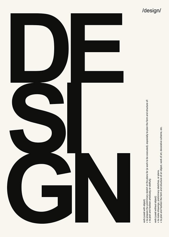 Graphic text with the word DESIGN in large black letters-12