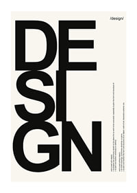 Graphic text with the word DESIGN in large black letters-1