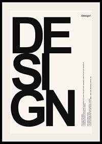 Graphic text with the word DESIGN in large black letters-2