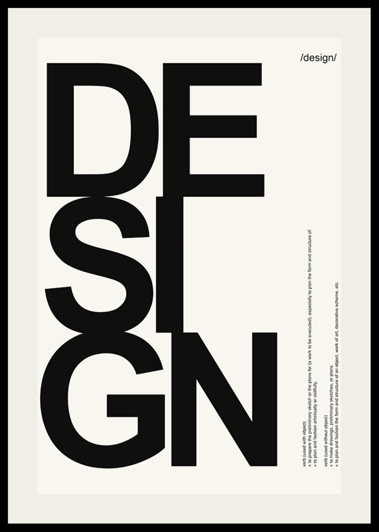 Graphic text with the word DESIGN in large black letters-12