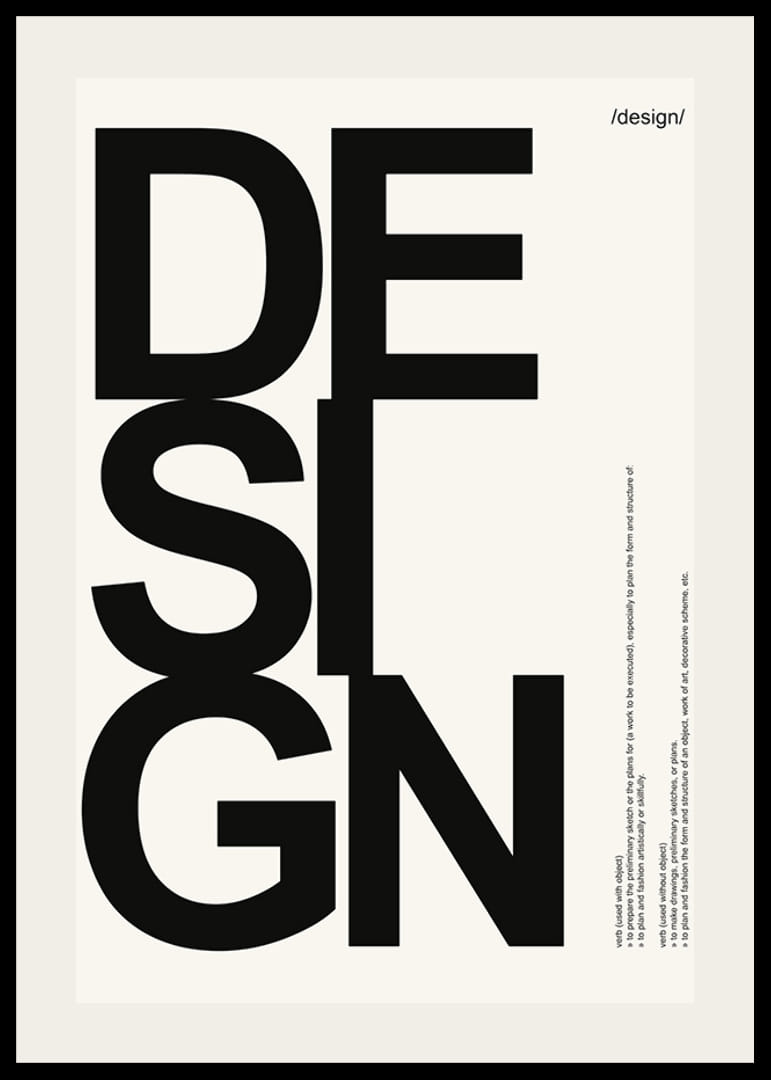 Grafický text so slovom DESIGN veľkými čiernymi písmenami-12