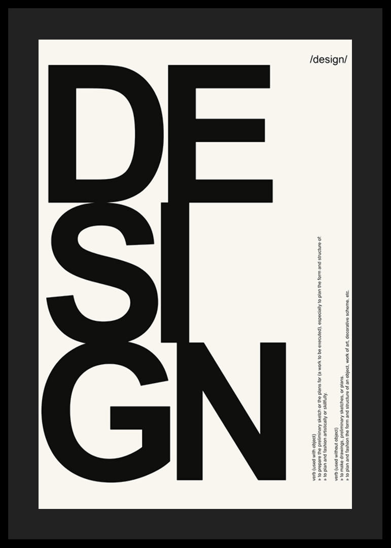 Grafický text so slovom DESIGN veľkými čiernymi písmenami-12