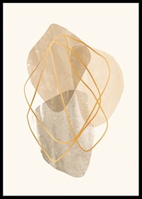 Abstract shapes in beige and brown with thin lines-6