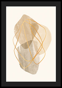 Abstract shapes in beige and brown with thin lines-4