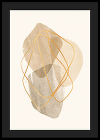 Abstrakta former i beige och brunt med tunna linjer-4