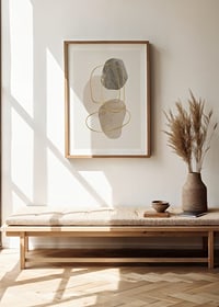 Abstract shapes in beige and brown with thin lines-8