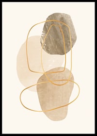 Abstract shapes in beige and brown with thin lines-6