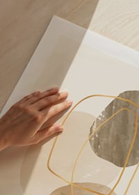Abstract shapes in beige and brown with thin lines-9