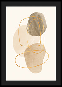 Abstract shapes in beige and brown with thin lines-4