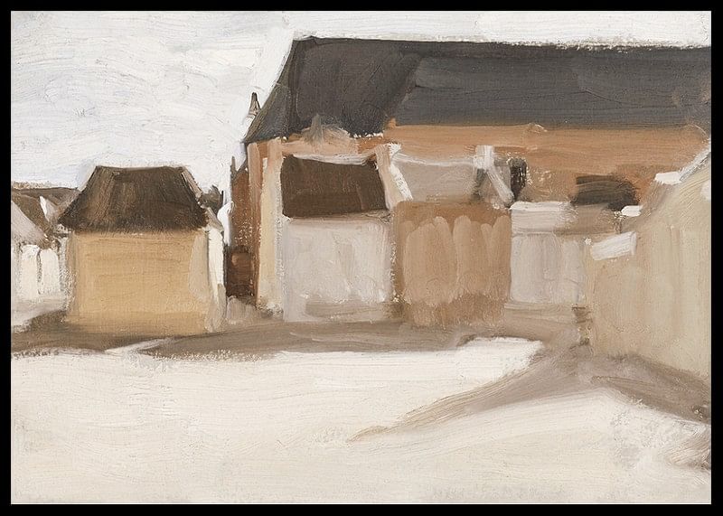 Studie Van Een Dorpspleintje Met Gebouwen By Antoon Derkinderen-12