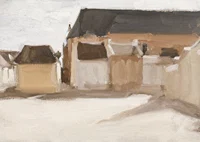 Studie Van Een Dorpspleintje Met Gebouwen By Antoon Derkinderen-9