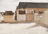 Studie Van Een Dorpspleintje Met Gebouwen By Antoon Derkinderen-3