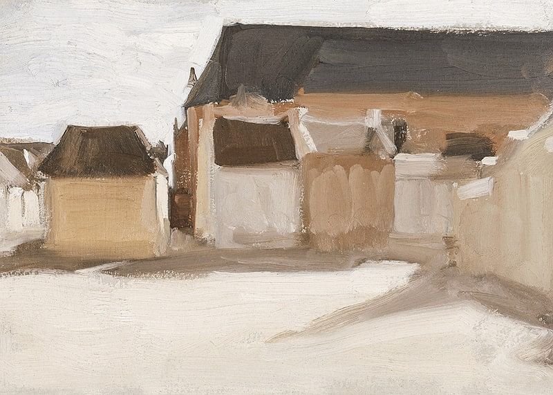 Studie Van Een Dorpspleintje Met Gebouwen By Antoon Derkinderen-12