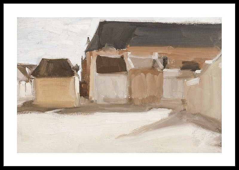 Studie Van Een Dorpspleintje Met Gebouwen By Antoon Derkinderen-12