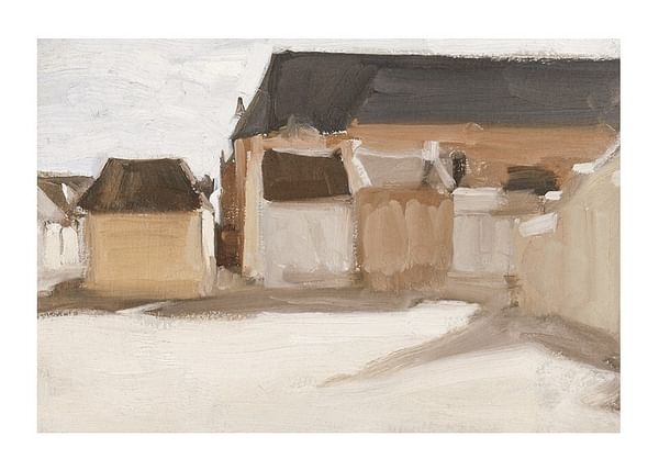 Plagát Studie Van Een Dorpspleintje Met Gebouwen By Antoon Derkinderen
