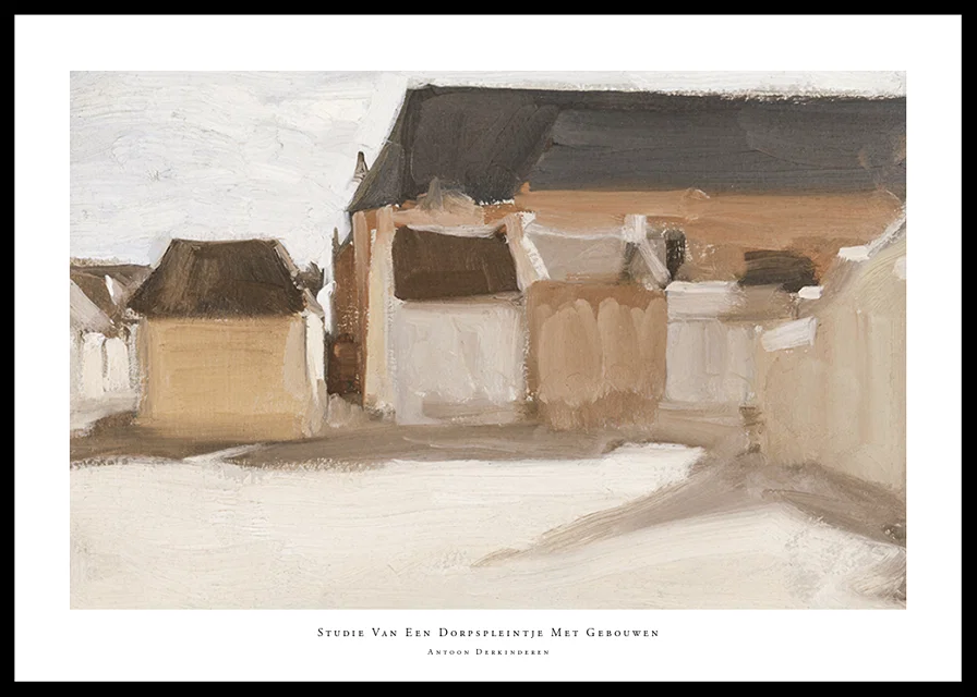 Studie Van Een Dorpspleintje Met Gebouwen By Antoon Derkinderen-12