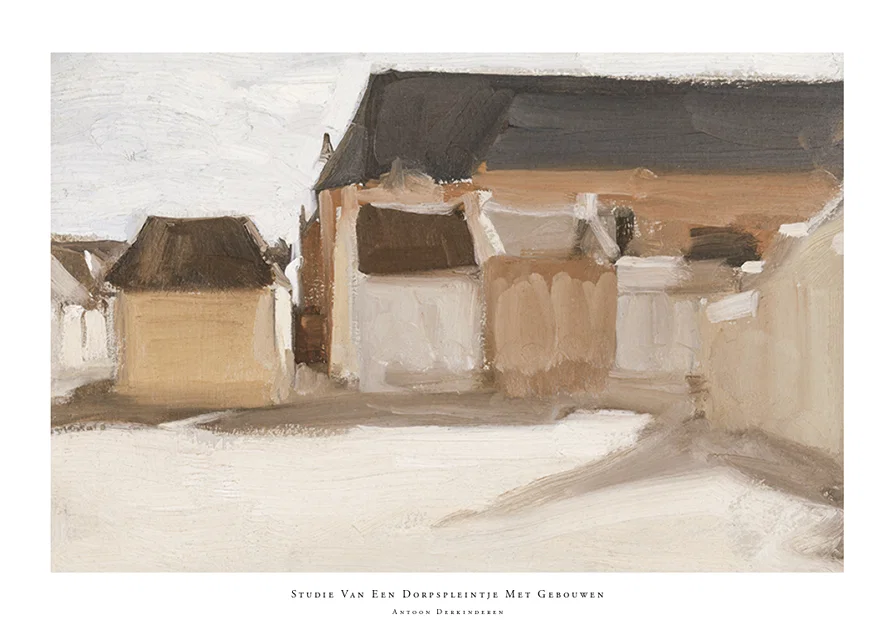 Studie Van Een Dorpspleintje Met Gebouwen By Antoon Derkinderen-12