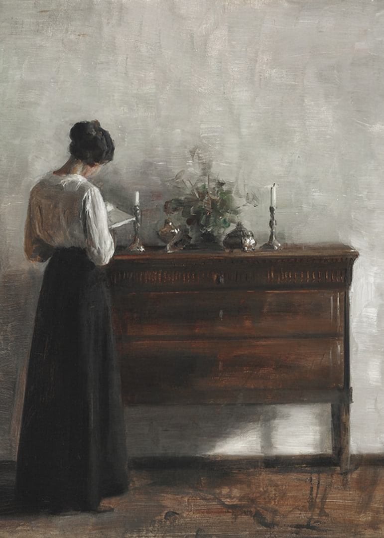 Interiør Med Kunstnerens Hustru By Carl Holsøe-12