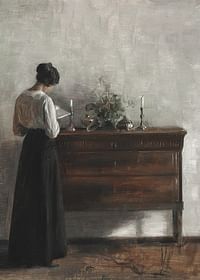 Interiør Med Kunstnerens Hustru By Carl Holsøe-3