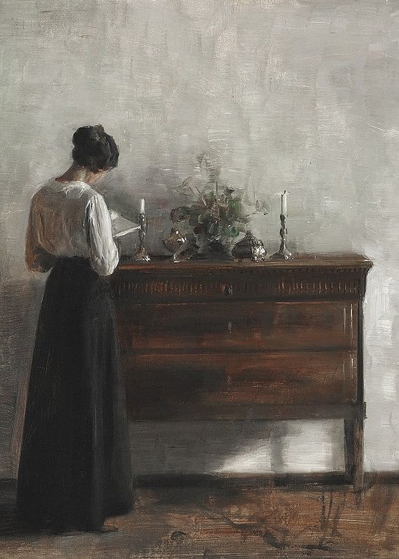 Interiør Med Kunstnerens Hustru By Carl Holsøe-12