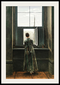 Frau Am Fenster By Caspar David Friedrich-4