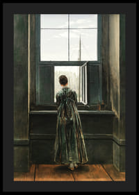 Frau Am Fenster By Caspar David Friedrich-6