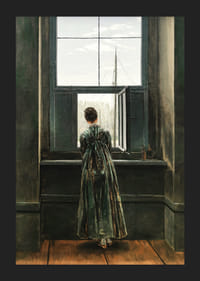 Frau Am Fenster By Caspar David Friedrich-7
