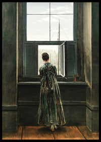 Frau Am Fenster By Caspar David Friedrich-8