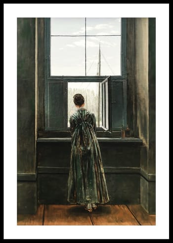 Poster Frau Am Fenster By Caspar David Friedrich