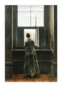 Frau Am Fenster By Caspar David Friedrich-3