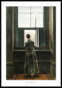 Frau Am Fenster By Caspar David Friedrich-0