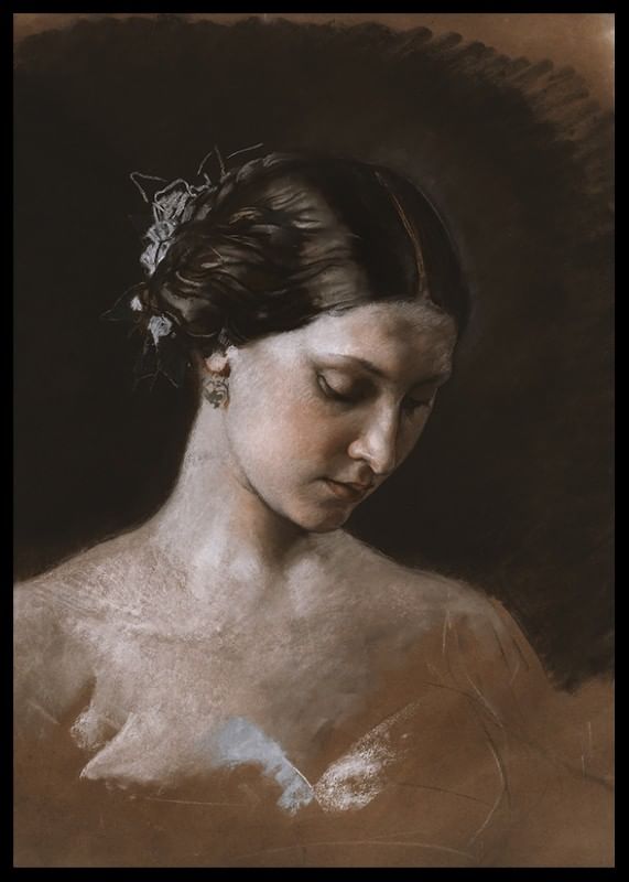 Portrait Of A Woman By Jean-Baptiste-Antoine-Emile Béranger-12