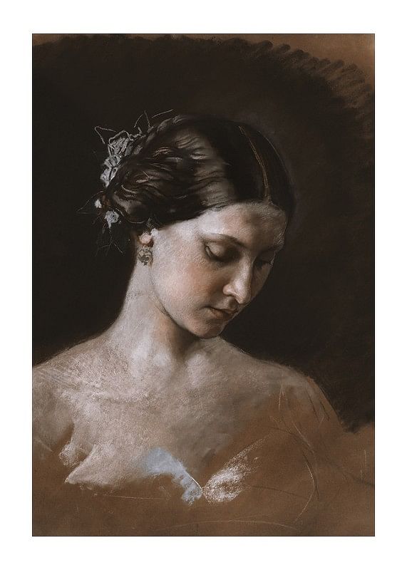 Plagát Portrait Of A Woman By Jean-Baptiste-Antoine-Emile Béranger