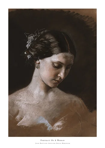 Poster Portrait Of A Woman By Jean-Baptiste-Antoine-Emile Béranger