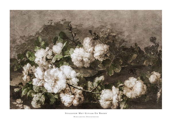 Plakatas Stilleven Met Gitaar En Rozen By Margaretha Roosenboom